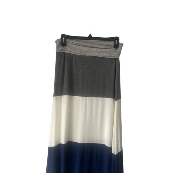 Vanilla Bay Women's Size Large Grey Striped Multicolor Maxi Skirt - Picture 5 of 8